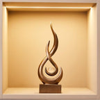 FJS Bronze Abstract Flame Sculpture for Living Room Coffee Table Decor - Image 6