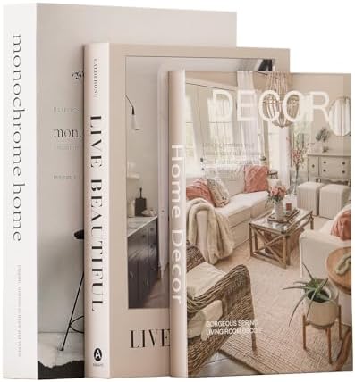 Aesthetic Decorative Books,Set of 3 Stylish Fake Books Storage Box by Picapspr