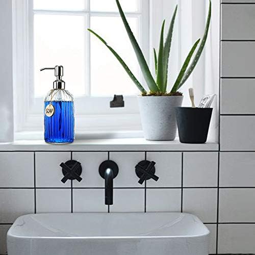 JASAI 18 Oz Clear Glass Soap Dispenser with Rust Proof Stainless Steel Pump - Image 4