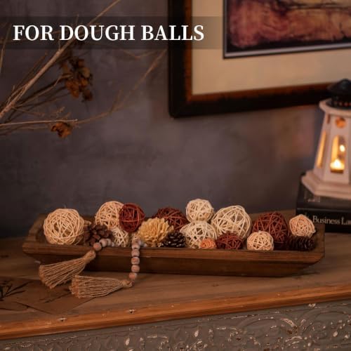 Hanobe Large Wood Decorative Dough Bowl for Coffee Table Decor, 20" Brown - Image 3
