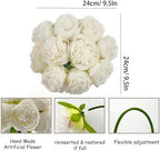 2 Bouquet 10Heads Artificial Fake Peony Flowers Silk Faux Flower for Home Office Party Wedding Decorations - Image 3