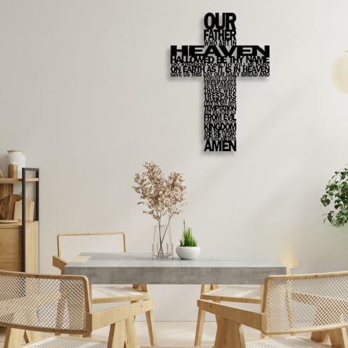 LIYOUYA Metal Cross Wall Decor - Rustic Farmhouse Decor Black Prayer Text Cross Wall Art Home Decor for Living Room, Bathroom, Bedroom, Dining Room, Office, Church (Black) - Image 7