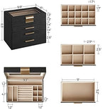 SONGMICS Jewelry Box Organizer, 4-Layer Storage with 3 Drawers, Glass Lid - Image 5