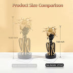 Lescafita African Woman Art Sculpture with Gold Floral Crown, Exquisite African Statue, Emotional Modern Home Art Gift for Various Settings Such as Home, Bookshelves, desks, or Offices(7.68 inch - Image 3