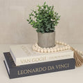 MAOBUYOU Decorative Storage Books Set of 2, Linen Cover, Gold Letters, Beige and Dark gray by MAOBUYOU
