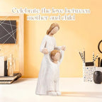 Mother and Child Figurine, Mom and Boy Holding Hands Walking Together - Image 5