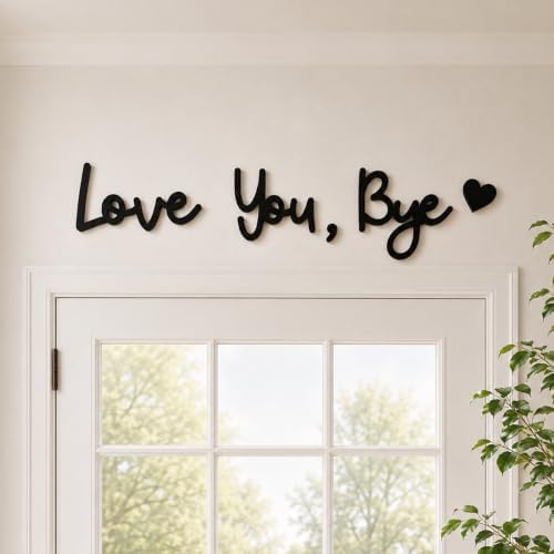 Wooden Love You Bye Sign, 3D Wall Decor Letters for Entryway Above Door, Farmhouse Boho Home Decor for Hallway Bedroom, Meaningful Gift by Unknown