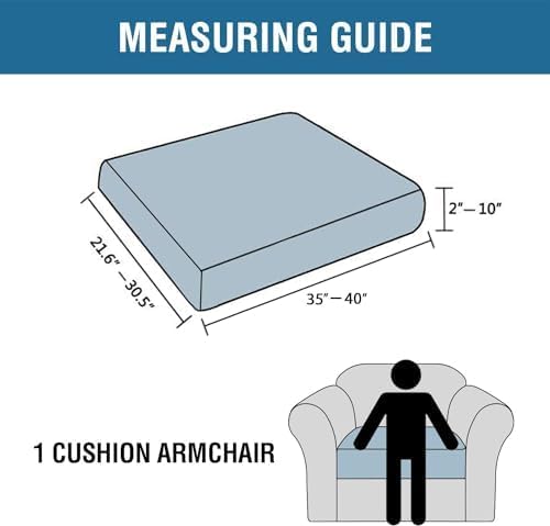 H.VERSAILTEX Super Stretch Individual Seat Cushion Covers Armchair Sofa Covers - Image 3