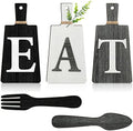 Jetec Cutting Board Eat Sign Set Wall Decor, Black, White, Gray by Jetec