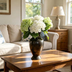 4PCS Green Hydrangea Artificial Flowers, Latex UV Resistant Fake Flowers - Image 3