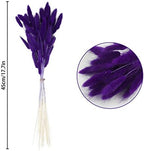 Uieke 17’’ Natural Bunny Tails Dried Flowers, 50 Pcs Dried Lagurus Ovatus, Dried Purple Pampas Grass Decor for Farmhouse Flower Arrangements Wedding Home Craft Boho Party Decorations - Image 3