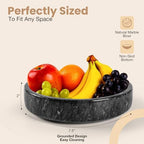 FNTSTICGOODS Marble Decorative Bowl - 7.5" Natural Black Solid Marble Centerpiece - Handmade Stone Fruit Bowl - Catch-All or Key Bowl for Kitchen - Modern Minimalist Decor - Image 2