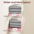 BAYKA Pink Floating Shelves 22.5in, Set of 3, Wall Mounted for Wall Decor - Image 5