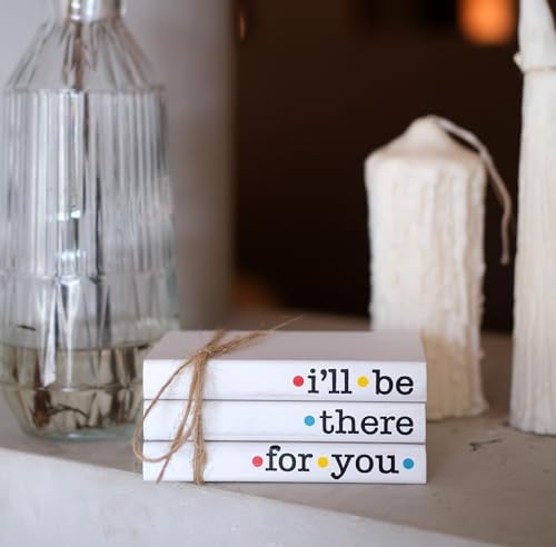 Friends TV Show Signs for Table Shelf decor, Mini Decorative Wooden Book Stack for Tiered Tray Accent, Friendship Gifts - I'll Be There For You Sign - Image 4