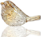 Champagne Crystal Glass Bird Figurine Blown Table Centerpiece Decor by HDHYALINEDORA