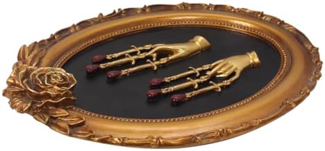 S-MANTIS Vintage Wall Sculpture,Antique Pediment,Hallway Wall Art,Hand Painted Flower Wall Decoration Accent Artworks for Indoor Kitchen Bedroom Living Room Office Outdoor Garden Patio Gothic (Gold Hand) - Image 2