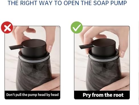 Modern Glass Marble Foam Hand Soap Dispenser,Black Soap Dispenser - Image 5