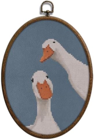 Vintage Whimsy Dark Sage Goose Art, Cottagecore Oval Wall Decor, Waterproof by Unknown