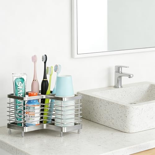 Toothbrush Holders for Bathrooms, Stainless Steel Toothpaste Organizer - Image 6