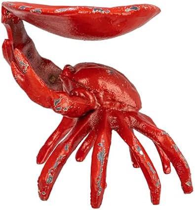 Creative Co-Op Distressed Cast Iron Crab Shaped Decorative Dish, Red - Image 5