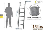 FUIN Blanket Ladder, 6ft Rustic Solid Wood Decorative Ladder, Light Grey - Image 6