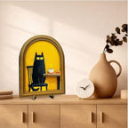Croissant Black Cat Coffee Wall Art Sign Vintage Kitchen Decor 8x10 - Image 6