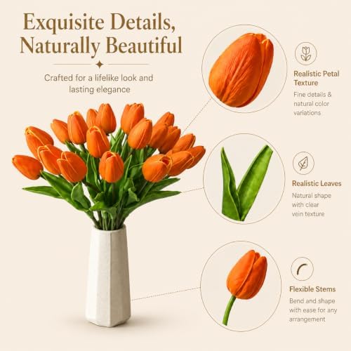 Mandy's 20pcs Artificial Orange Tulips - Image 4