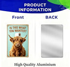Vintage Funny Highland Cow with Toilet Roll Graphic,Durable Rustproof Aluminum Sign, Country Style Wall Ornament for Lavatory Cabin, Whimsical Bathroom Decor Gift Plaque 8x12 Inch - Image 6