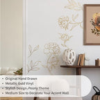 Gold Metallic Wall Decals Peel and Stick Large Floral Sketch Minimal Line Transfer Stickers for Wall-Mounted Mirror Decor Living Room Adult Gifts for Mom, Rose - Image 6