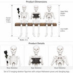 Halloween Skeleton Decorations Indoor 3Pcs Funny Skull Figurines for Mantel Shelf Table Bookshelf Cute Spooky Halloween Decor for Home Office Skeleton Shelf Sitters Halloween Tabletop Decorations - Image 4