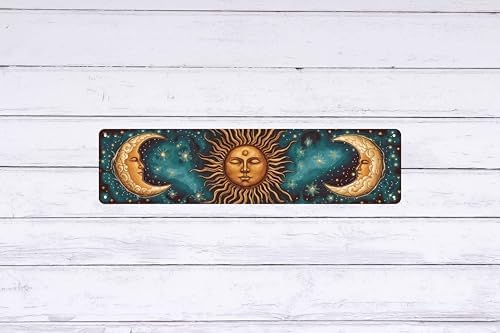 Sun and Moon Metal Sign 4x16 in Decorative Iron Metal Plaque for Door Wall Home Room Farmhouse Street Store Garage Bar Garden Cafe Decor - Image 6