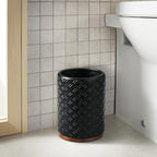 RQYIXI Ceramic Bathroom Accessories Set,Black,6 Piece,with Trash Can - Image 5