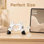 Black White Resin Cartoon Heart Hand Figurine Minimalist Home Decor - Image 3