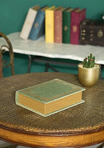 Decorative Vintage Book Shaped Trinket Storage Box - Antique Green - Image 6