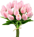 Mandy's 20pcs Artificial Peach Pink Tulips by Mandys