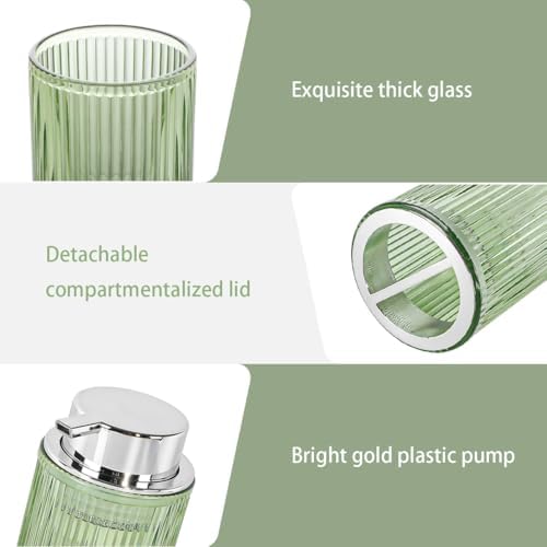4pcs Green Glass Bathroom Accessories Set - Image 5