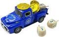 Hanukkah Truck Decor with 3 Wooden Dreidels and Gold Gelt Coins, 5.7-Inch by YIPRONS