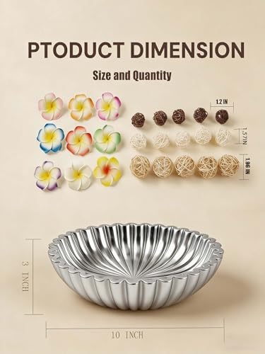 Ruffle Decor Large Decorative Bowl,fruit bowl kitchen stone bowl,bowl decor,Trendy home decor large Stylish Key Bowl for Entry Table - Image 2