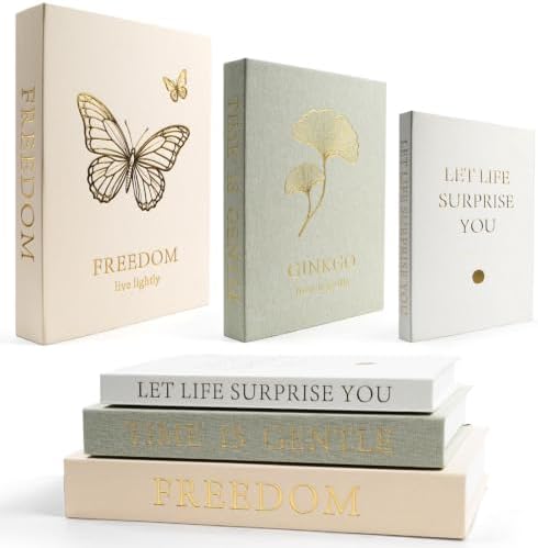 Coffee Table Books for Living Room Decor, 3 Faux Decorative Books Set by Unknown