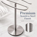 Brushed Nickel Hand Towel Holder Stand,13 Inch Tall Free-Standing Towel Rack, SUS304 Stainless Steel Towel Bar Rack Stand, Tower Bar for Bathroom Kitchen Vanity Countertop… - Image 6