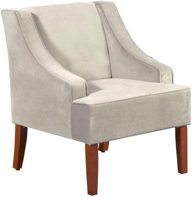 HomePop Swoop Arm Accent Chair, Velvet Grey by HomePop