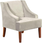HomePop Swoop Arm Accent Chair, Velvet Grey by HomePop