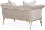 MICHAEL AMINI Yvette Chair and a Half in Porcini Velvet and Champagne Wood Frame - Image 8