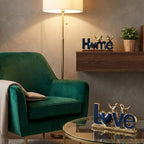 Love Sign Decor,Gold Room Decor Aesthetic, Knick Knack Shelf,Bird Decor, Boho Bookshelf,Abstract Statue,for Living Room,Bedroom, Contemporary Tv Stand Set of 2 (2, Gold Blue) - Image 6