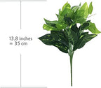 Artificial Scindapsus Aureus Decor, Plastic Realistic Green Leaves Shrubs Fake Plants Faux Grass Bushes Greenery for Indoor Outdoor Home Garden Verandah Office Table Arrangements Decoration 4 Pack - Image 5