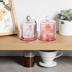 rejomiik Qtip Holder Apothecary Jars with Lid, 2 Pack Thick Glass, Pink - Image 5