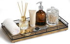 Bathroom Vanity Tray for Countertop, 12" x 6" Wood Toilet Tank Tray by Focusonit