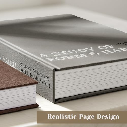 JARLINK Aesthetic Decorative Books, Set of 2 Linen Faux Book Boxes, Grey - Image 5