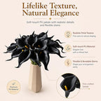 Mandy's 20pcs Black Calla Lily Artificial Flowers - Image 2