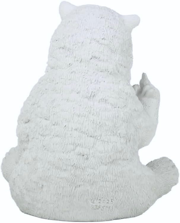JFSM INC. Polar Bear Raising Middle Finger Figurine Funny Hilarious Decor - Bear Lover Gifts, Cabin Themed Decor, - Image 7